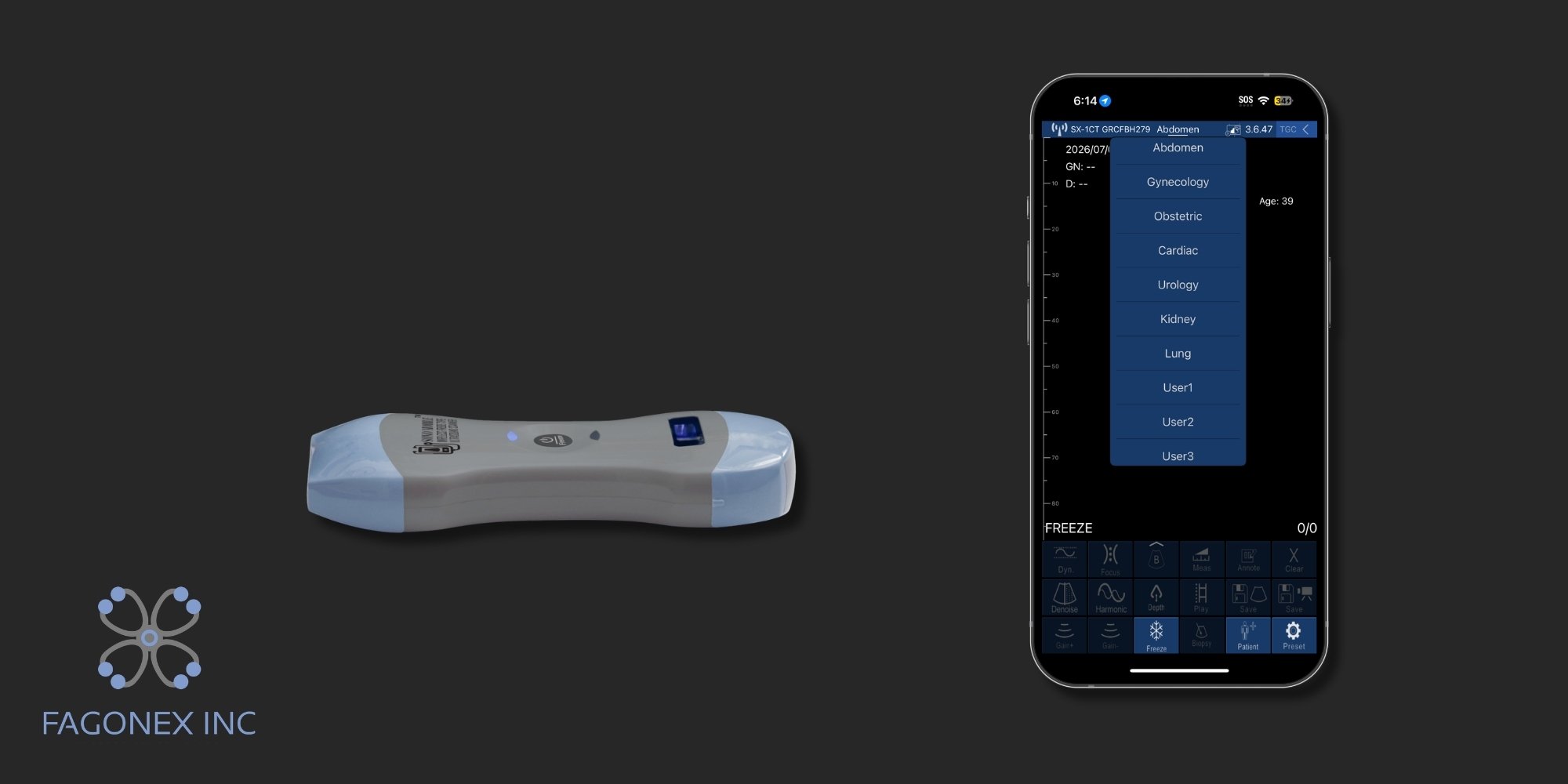 Sono Mobile™ ultrasound with multiple imaging presets