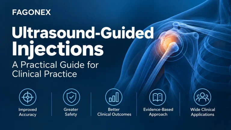 Ultrasound guided injections for pain management illustrated with shoulder joint anatomy and clinical applications.